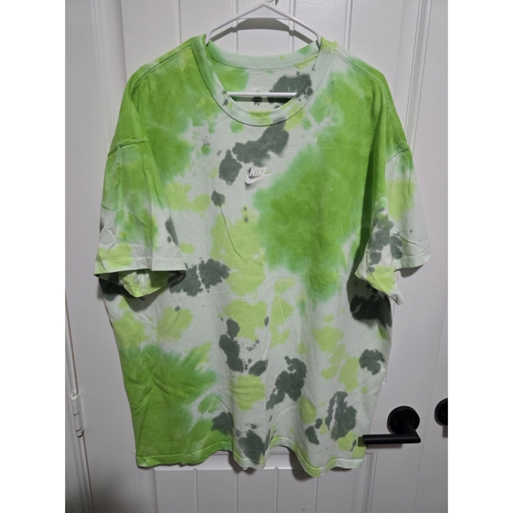 Nike mens tie dye green oversized shirt tee XL max90
